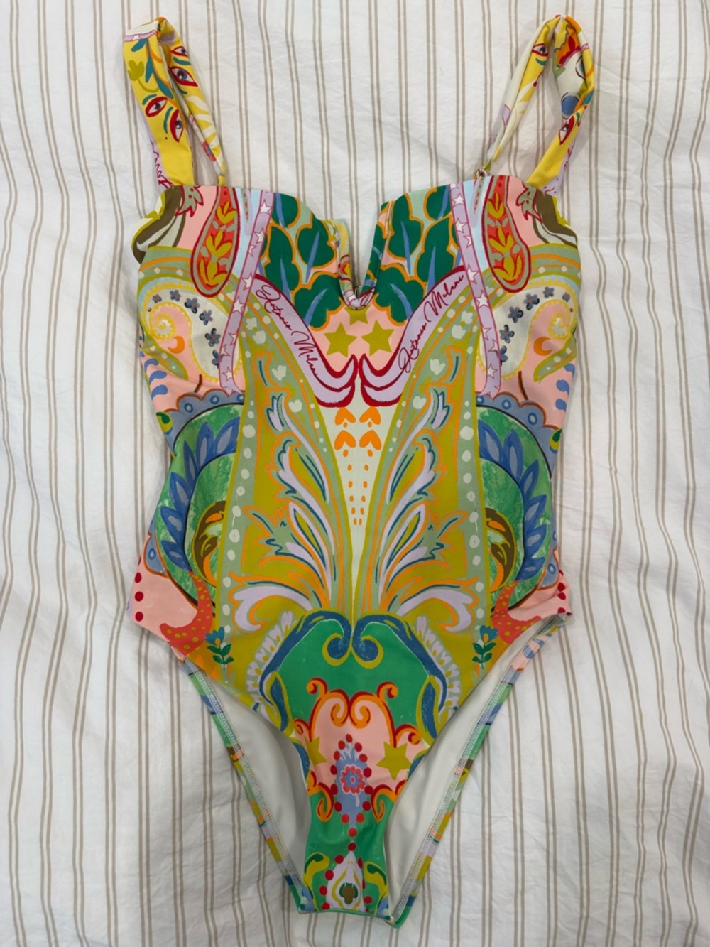 ANTONIO MELANI Multicolor Paisley One-Piece Swimsuit - Yellow, Green, Pink, Blue
